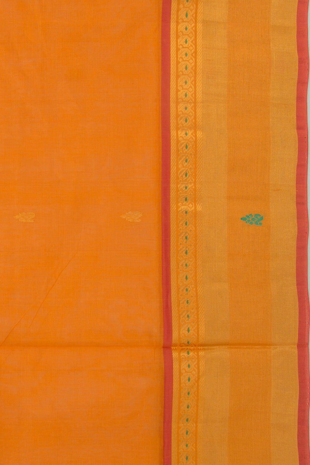 Chettinad Cotton Butta Mustard Yellow Saree