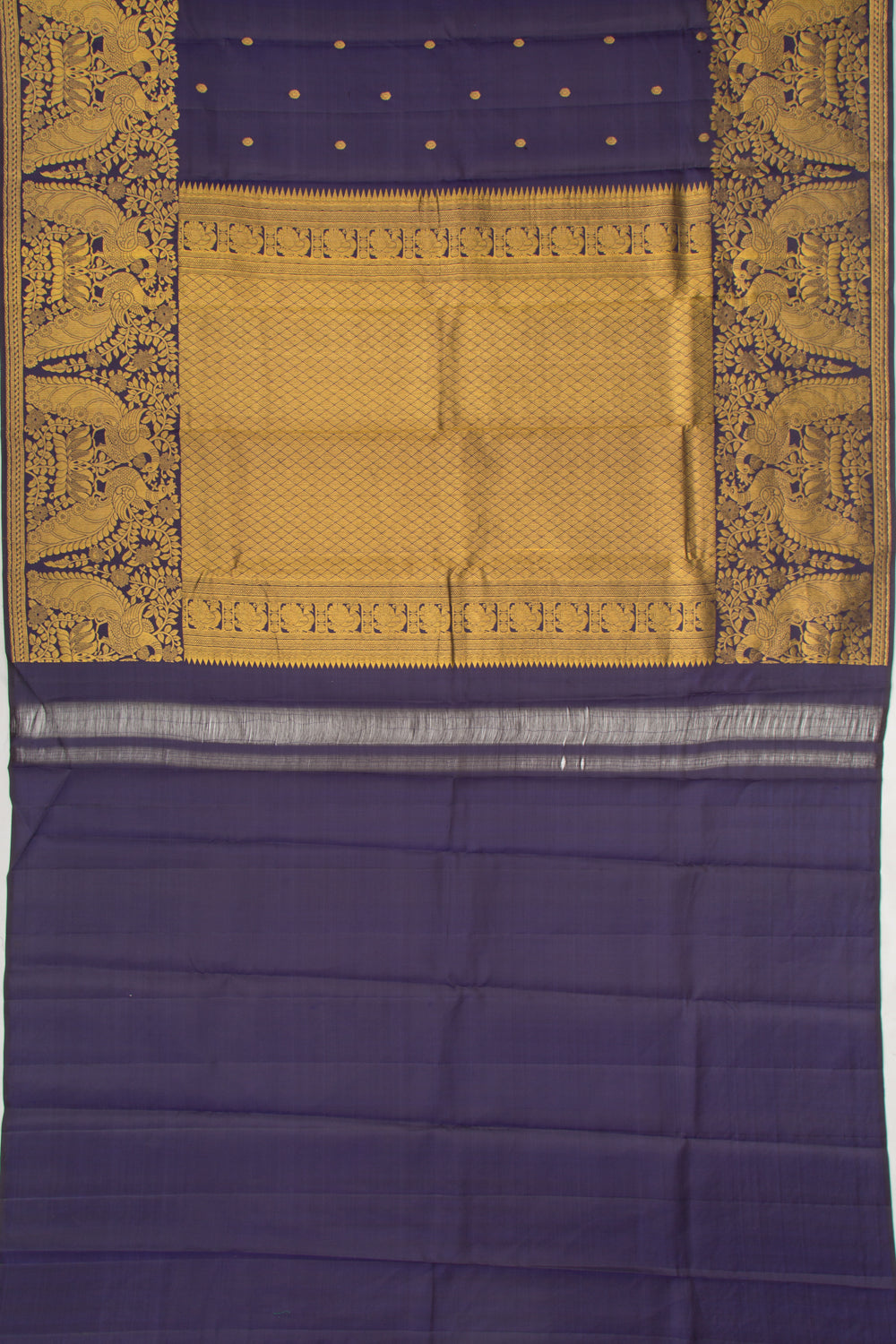 Kanchipuram Silk Butta Dark Blue Saree