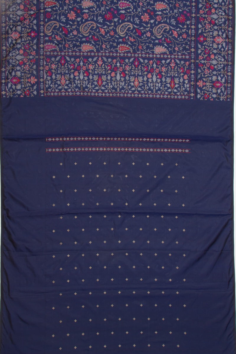 Banarasi Silk Jamdani Jaal Neelambari Saree