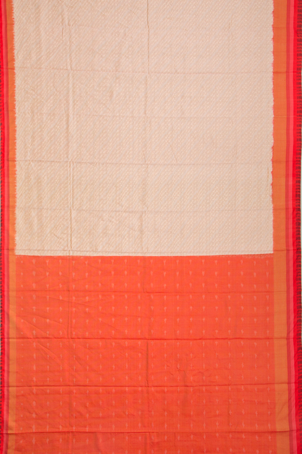 Pochampally Silk Ikat Cream Saree