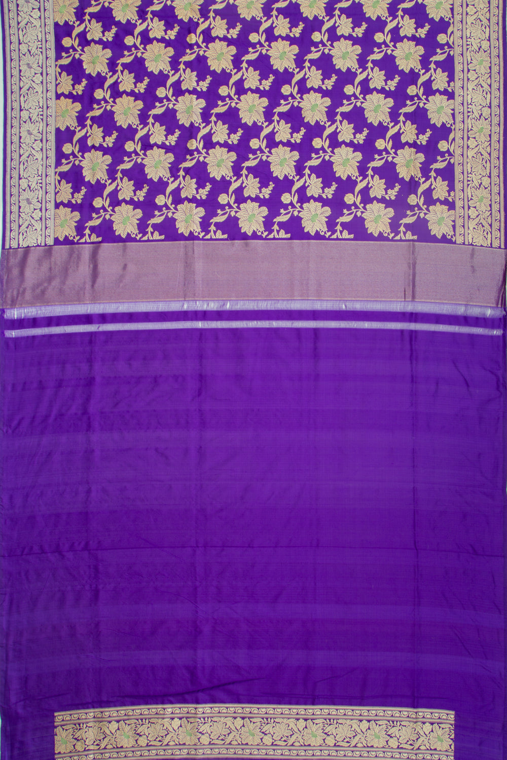 Banarasi Silk Jaal Violet Saree