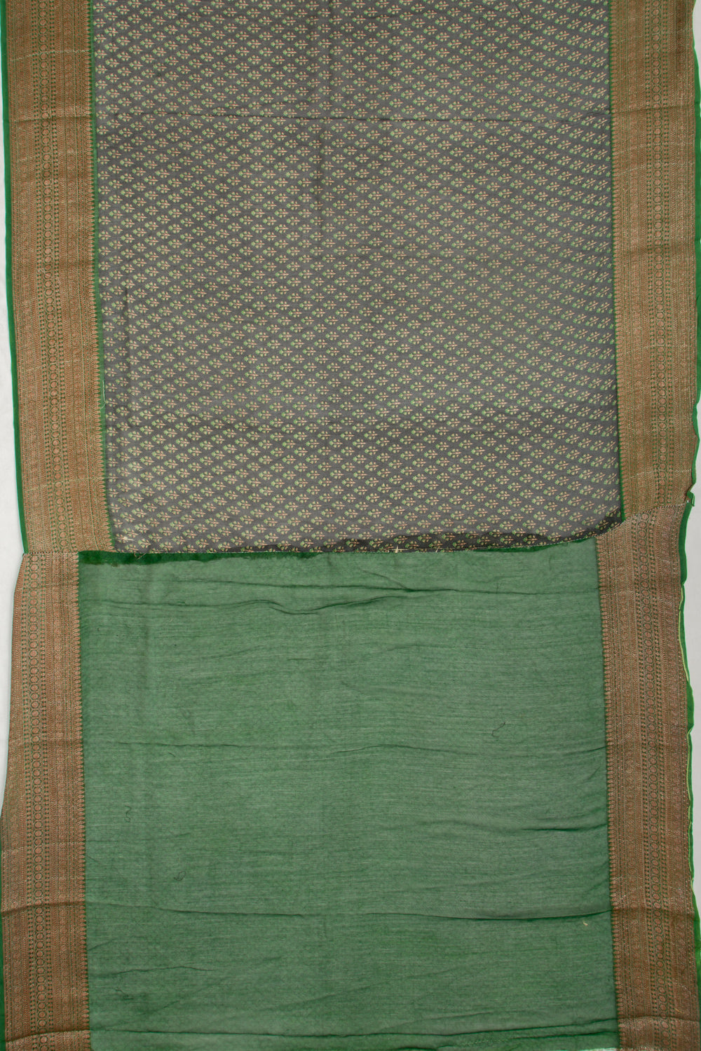 Chanderi Cotton Floral Printed Black Saree