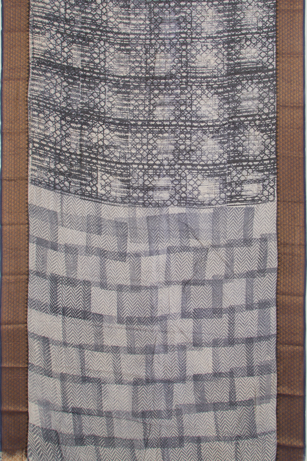 Chanderi Silk Printed Dark Blue Saree