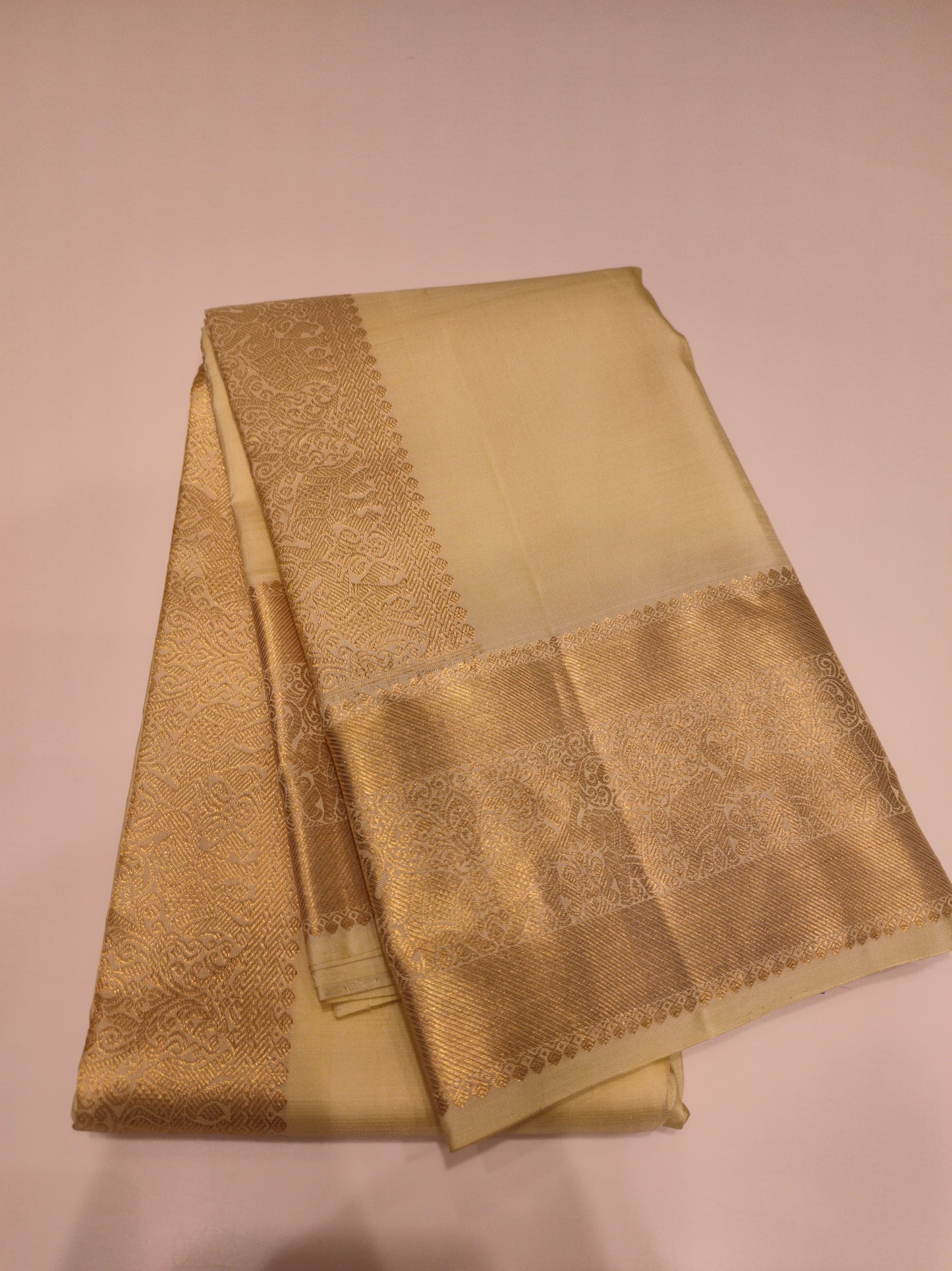 Kanchipuram Silk Plain Cream Dhoti