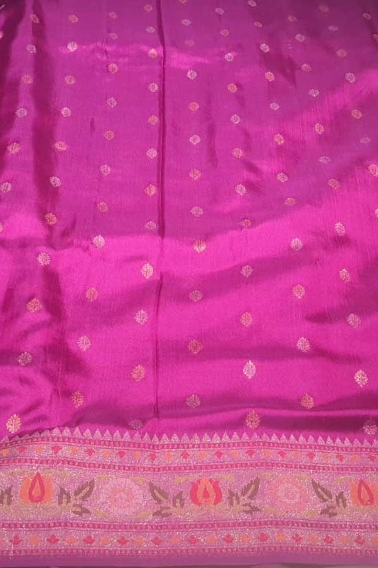 Banarasi Kora Organza Jamdani Butta Purple Saree
