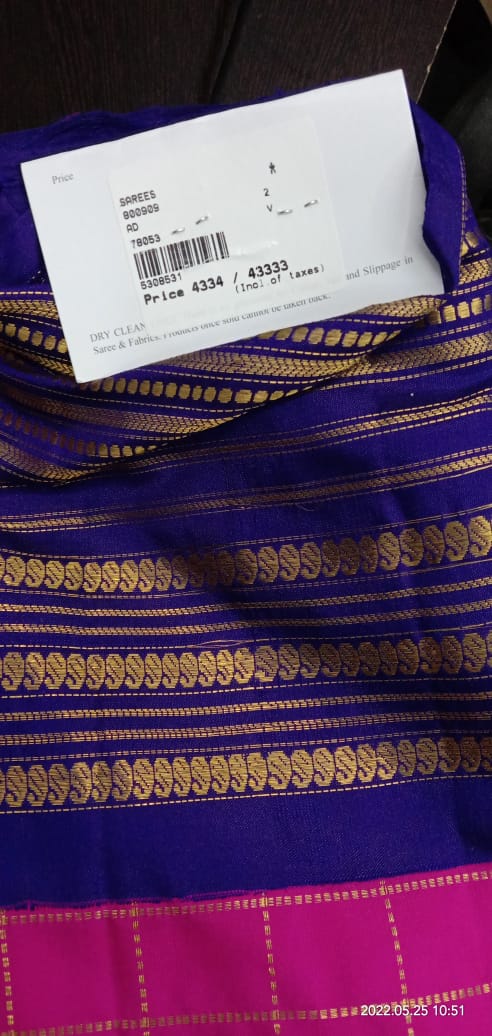 Gadwal Silk Checks Pink Saree