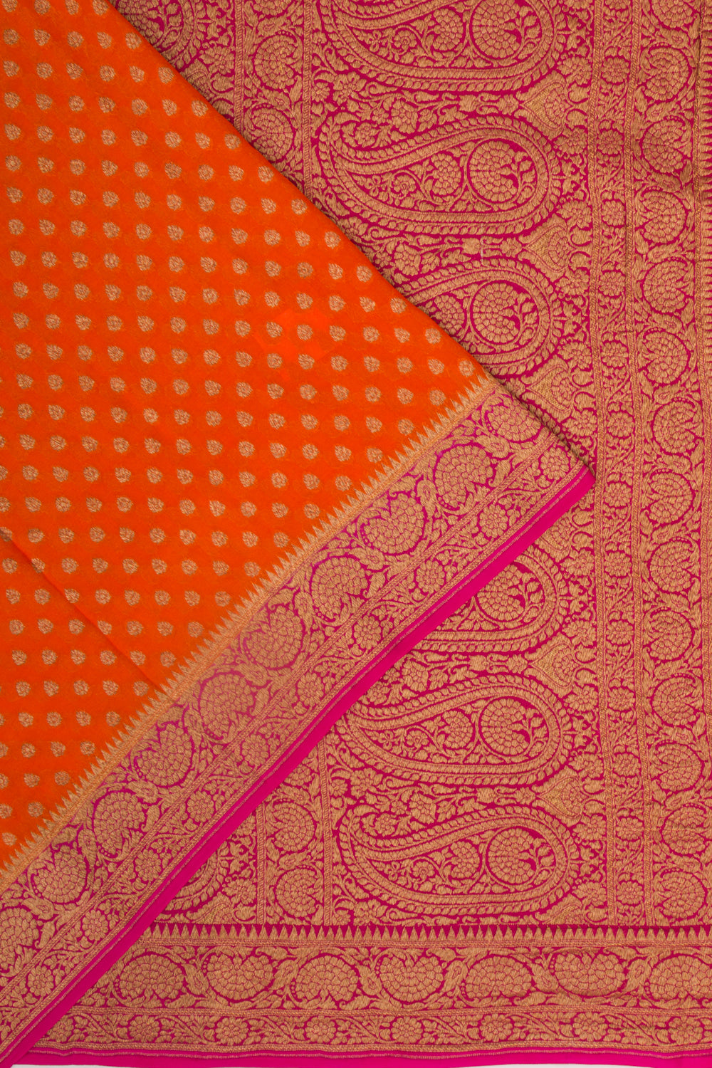 Banarasi Georgette Brocade Orange Saree