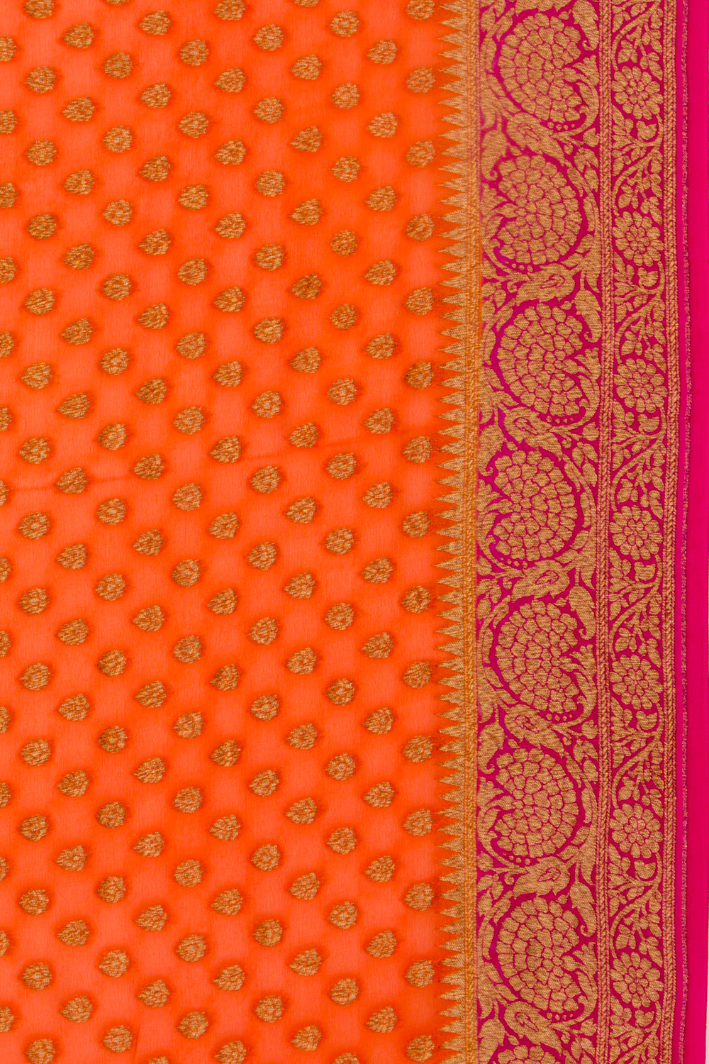 Banarasi Georgette Brocade Orange Saree