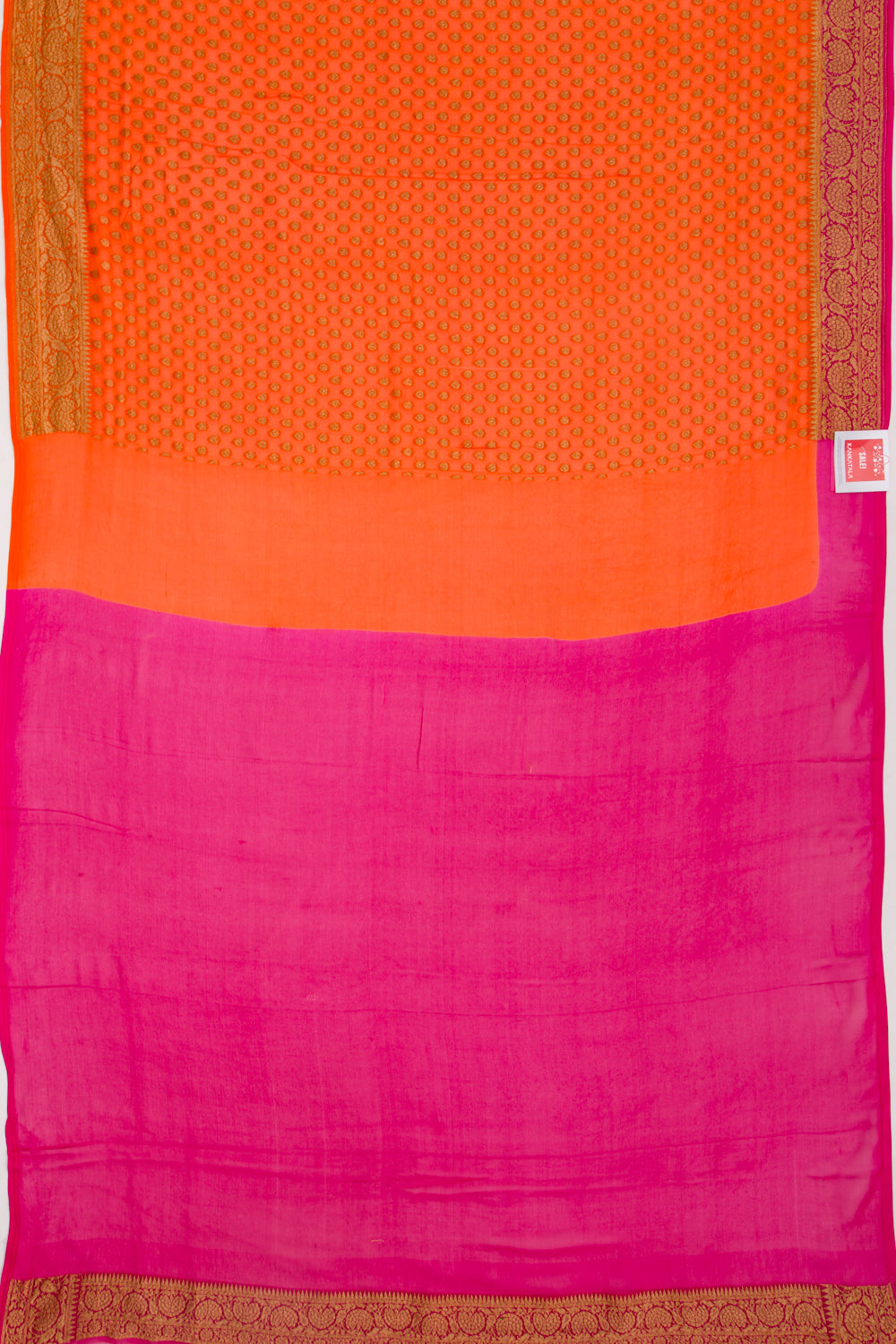 Banarasi Georgette Brocade Orange Saree