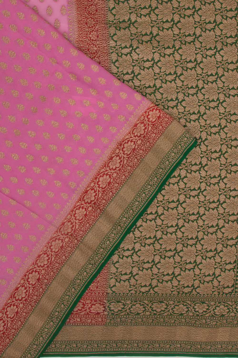 Banarasi Georgette Brocade Baby Pink Saree