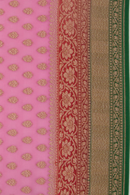 Banarasi Georgette Brocade Baby Pink Saree