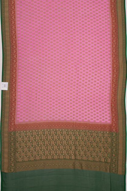 Banarasi Georgette Brocade Baby Pink Saree