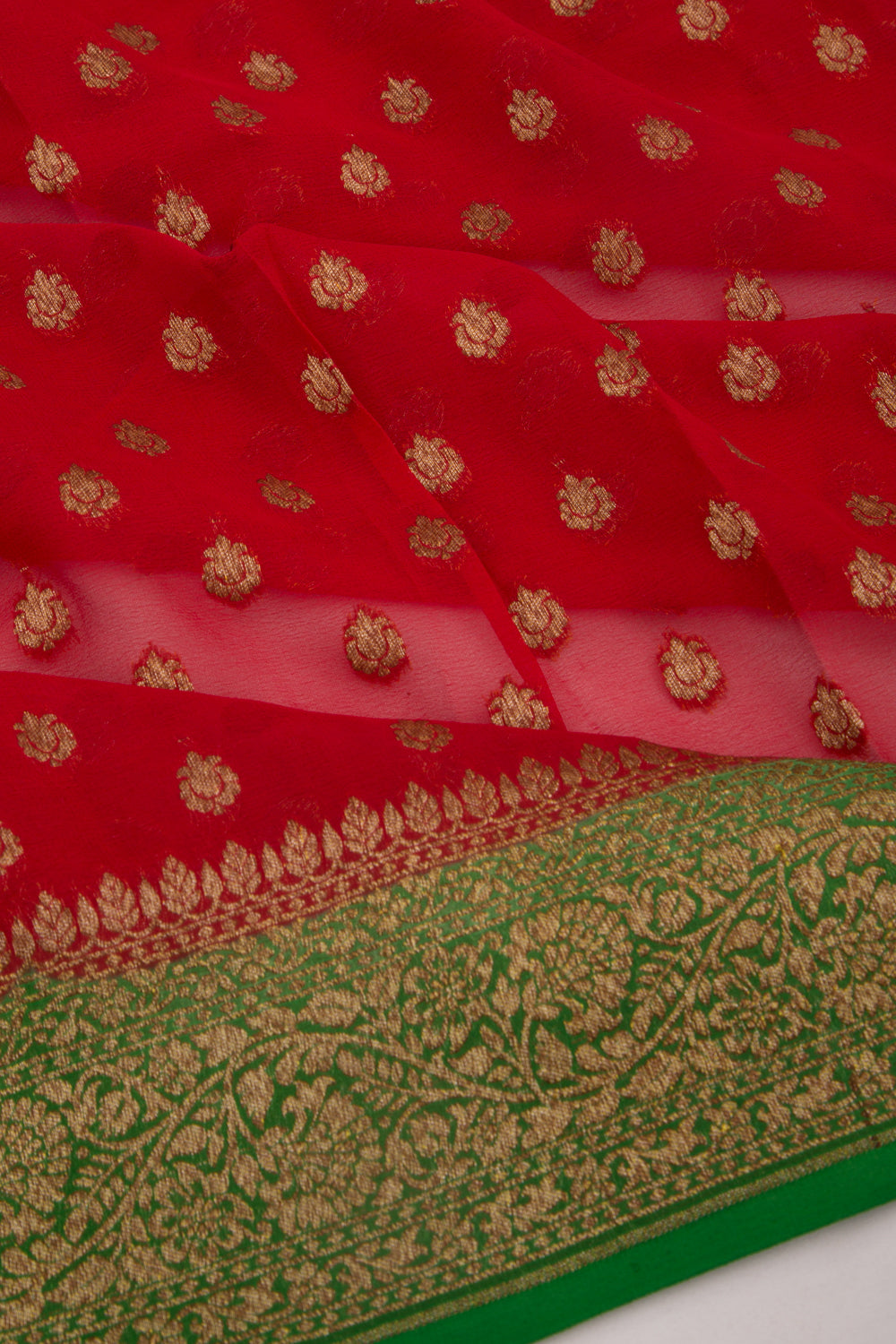 Banarasi Georgette Butta Red Saree