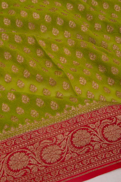 Banarasi Georgette Brocade Green Saree