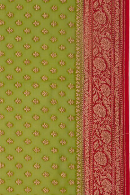 Banarasi Georgette Brocade Green Saree