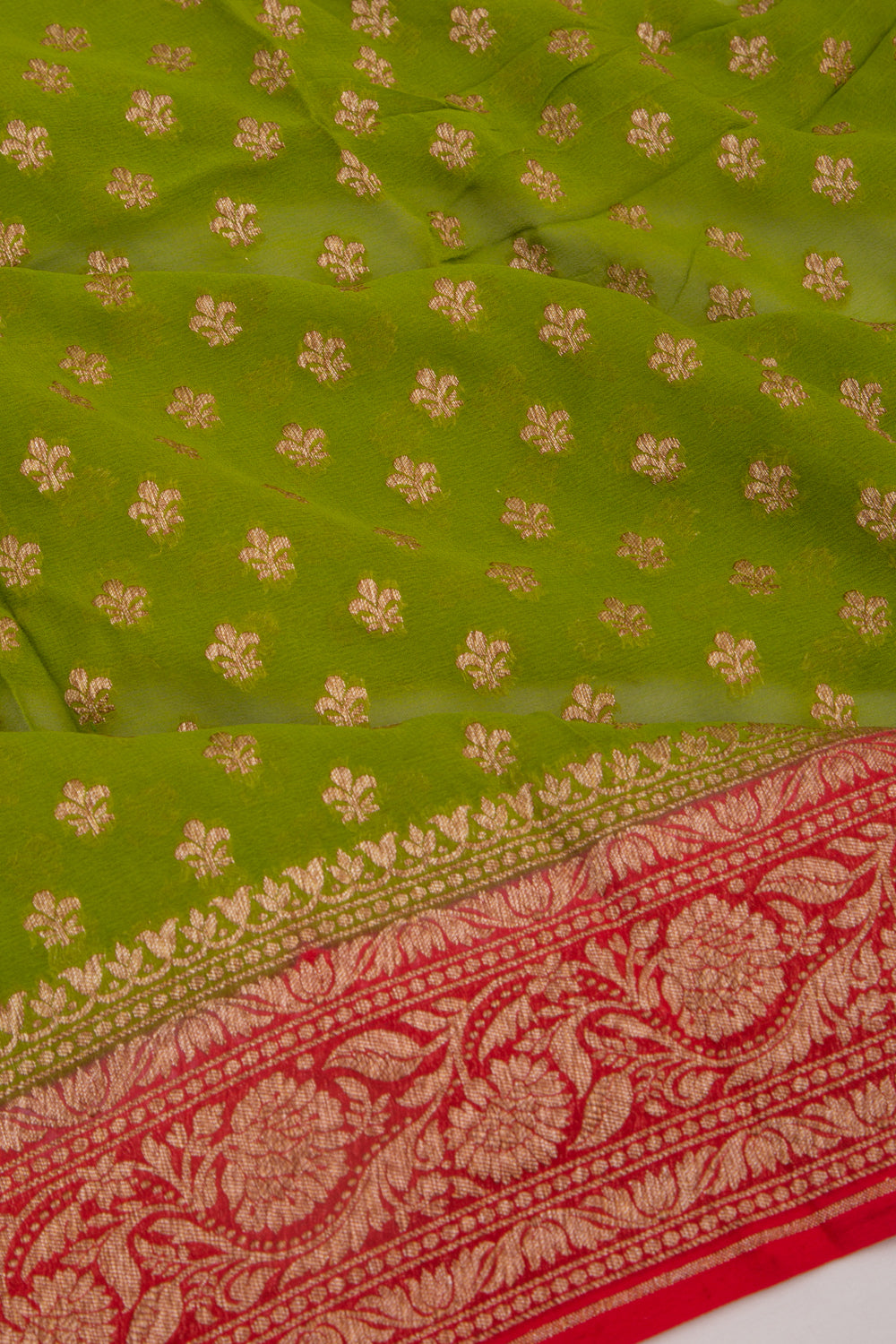 Banarasi Georgette Brocade Green Saree