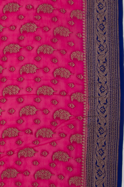 Banarasi Georgette Brocade Pink Saree