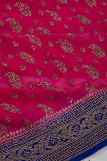 Banarasi Georgette Brocade Pink Saree