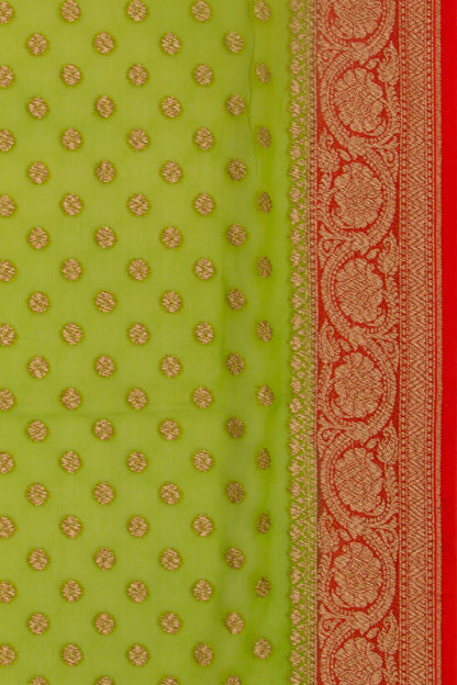 Banarasi Georgette Brocade Green Saree