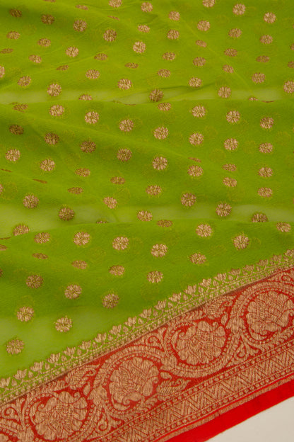 Banarasi Georgette Brocade Green Saree