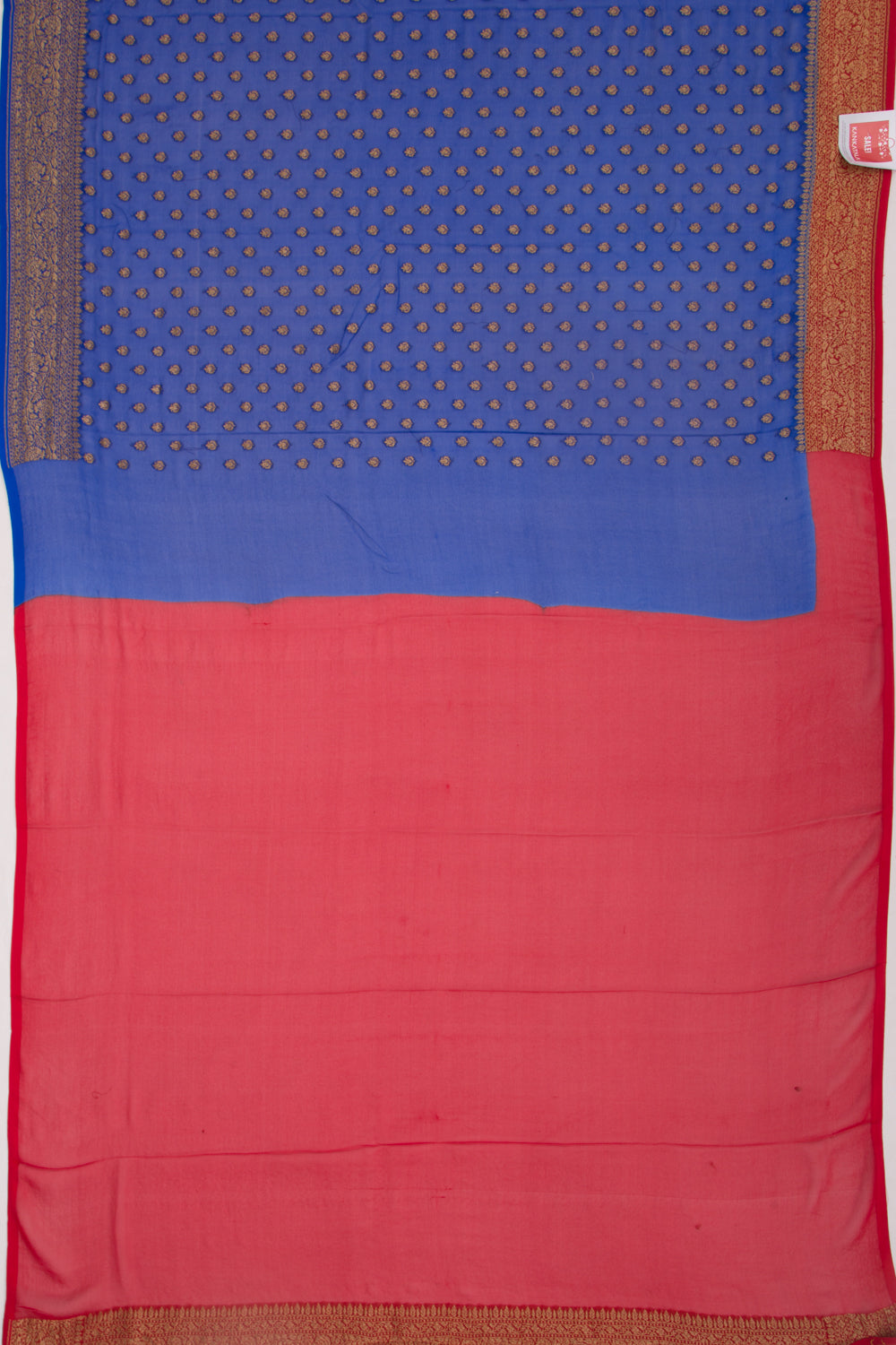 Banarasi Georgette Brocade Royal Blue Saree