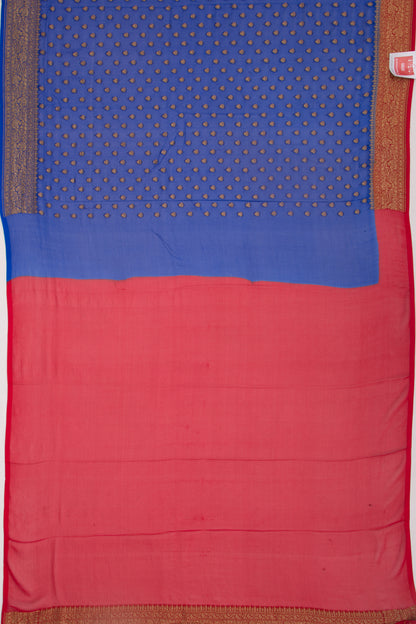 Banarasi Georgette Brocade Royal Blue Saree