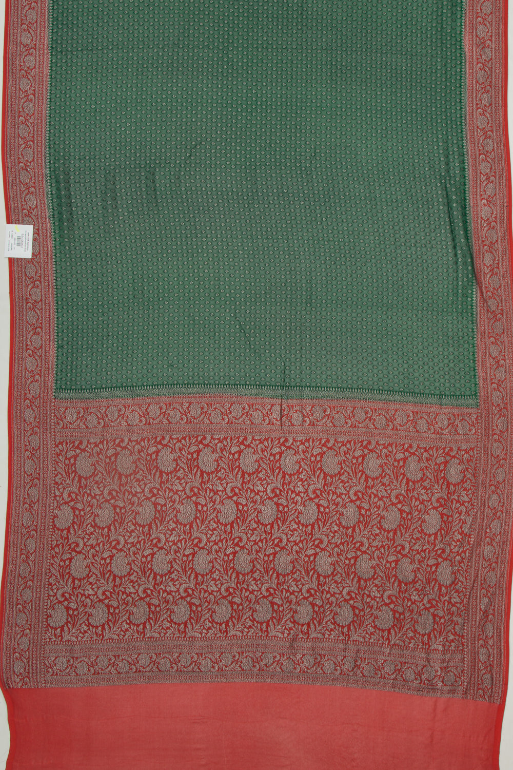 Banarasi Georgette Brocade Dark Green Saree