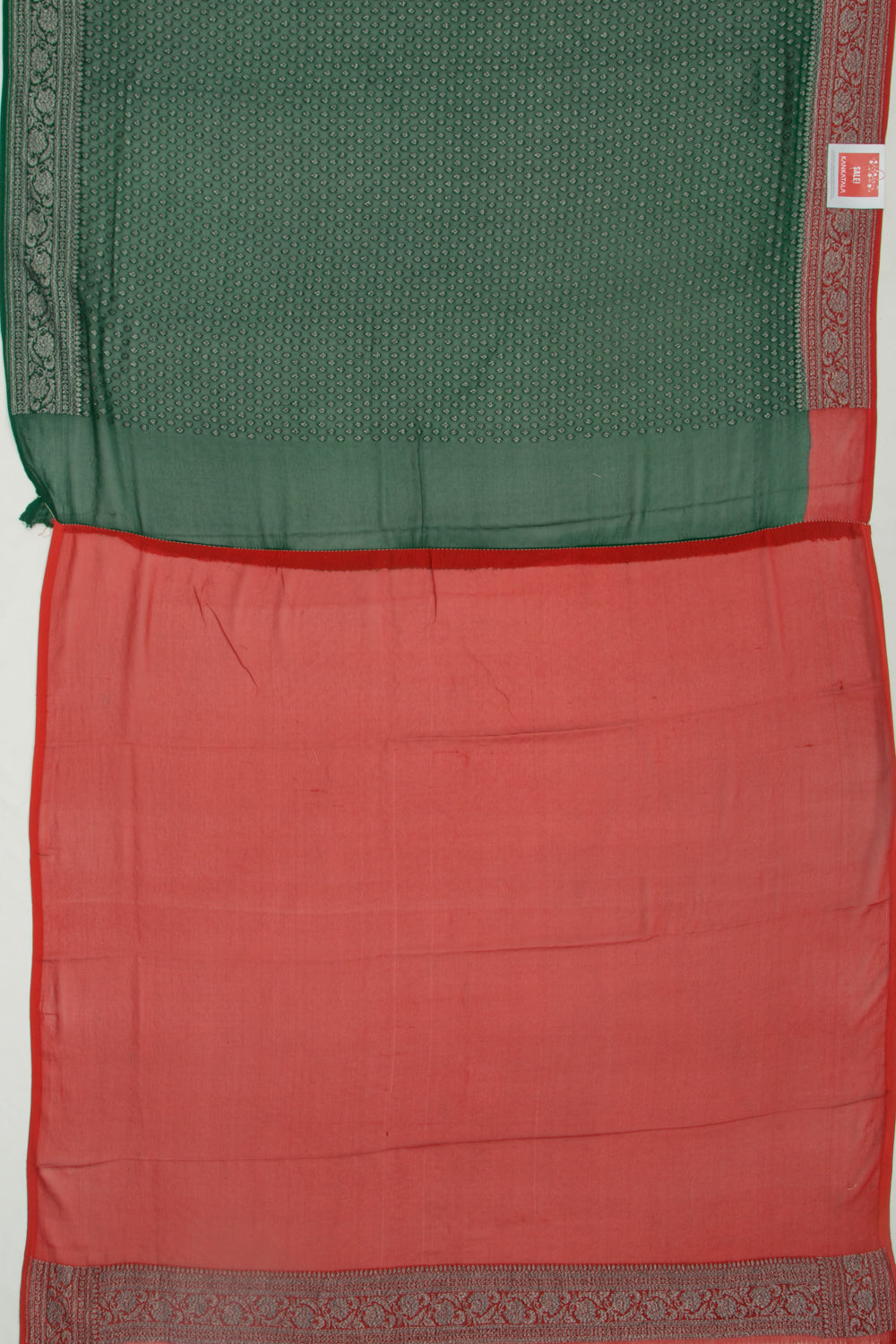 Banarasi Georgette Brocade Dark Green Saree