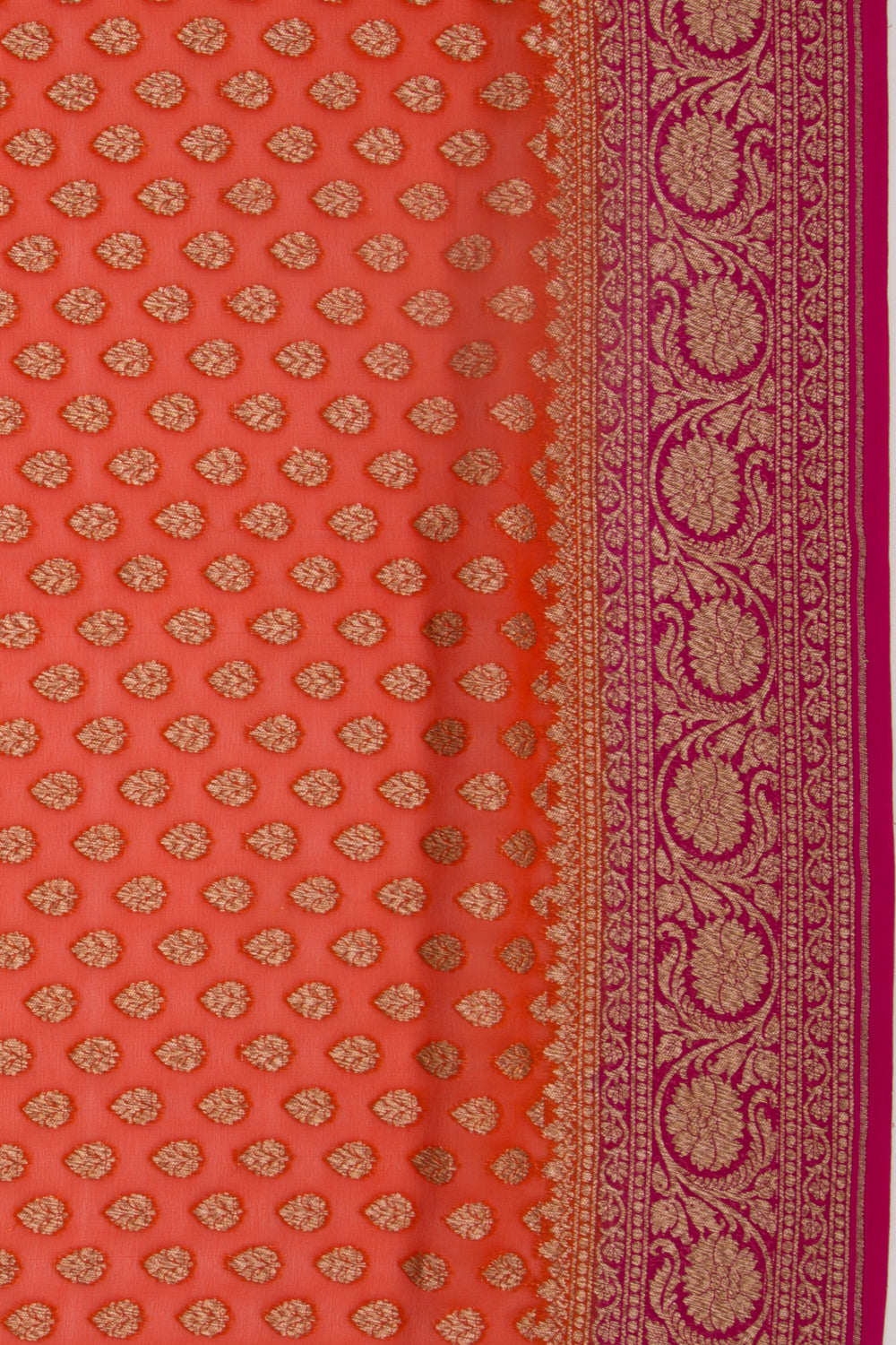 Banarasi Georgette Brocade Orange Saree