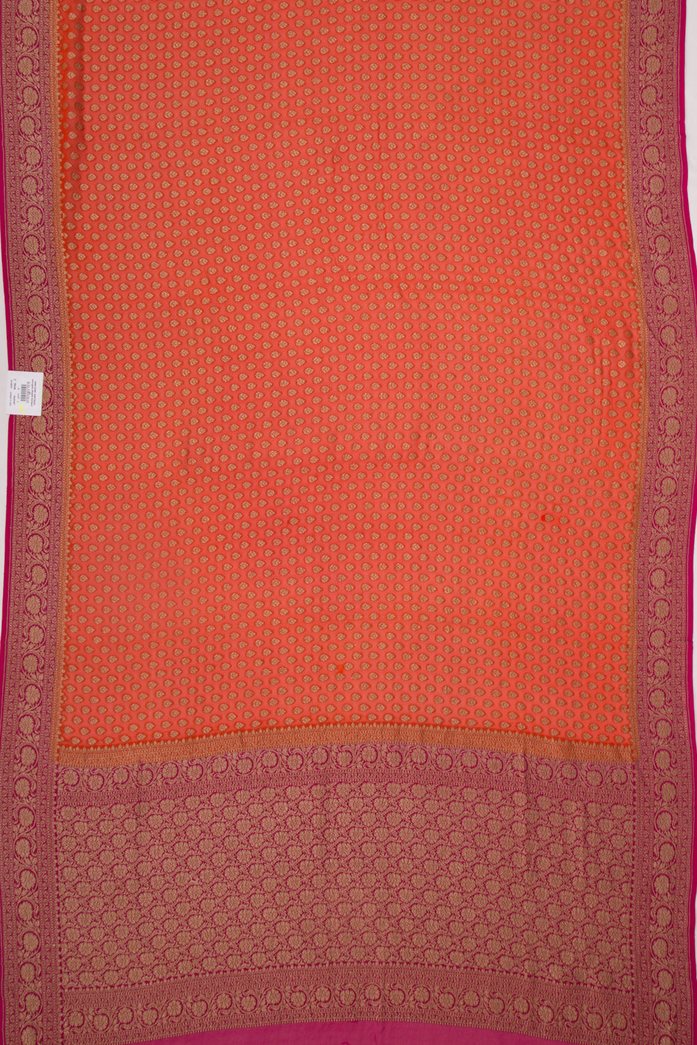 Banarasi Georgette Brocade Orange Saree