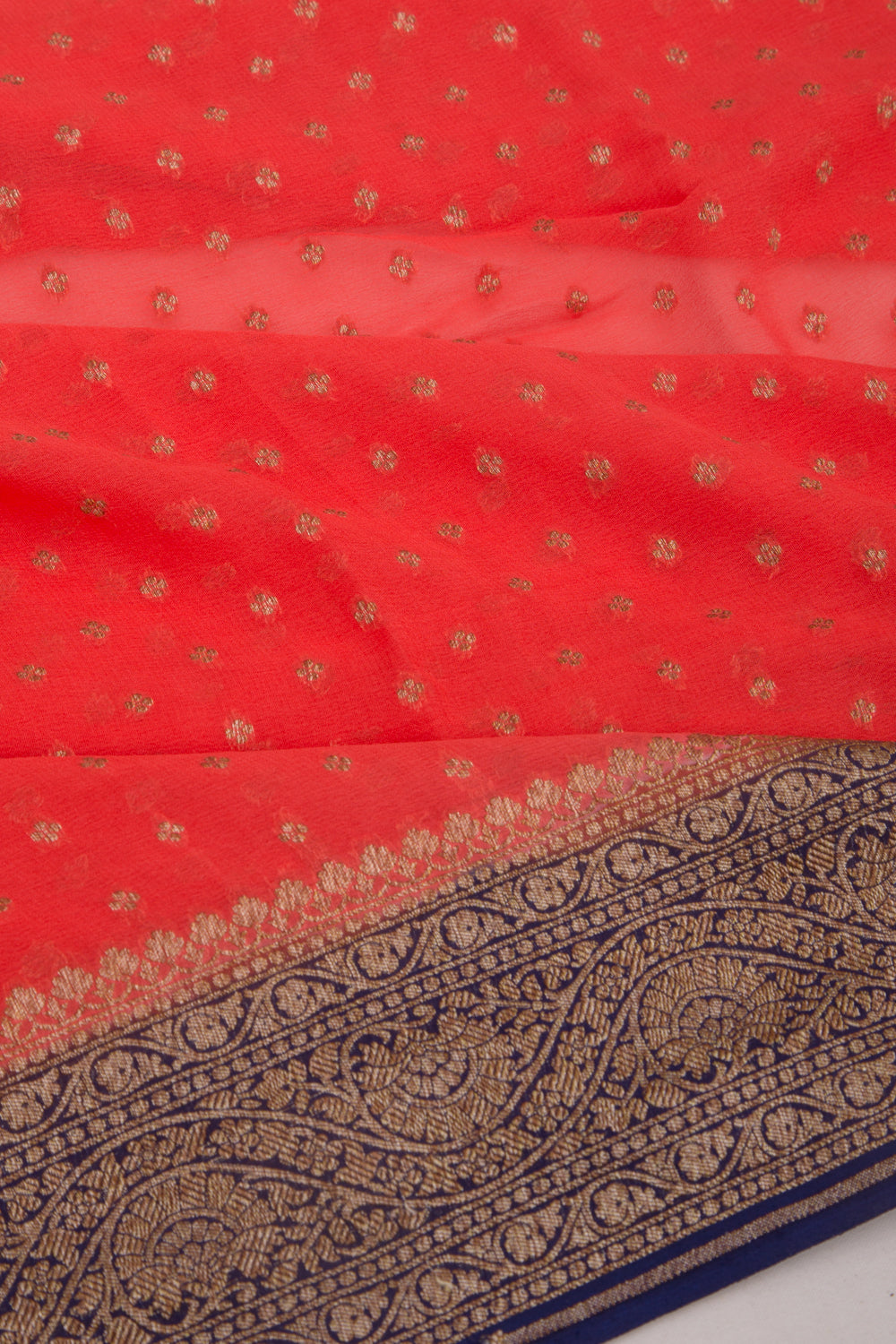 Banarasi Georgette Brocade Orange Saree