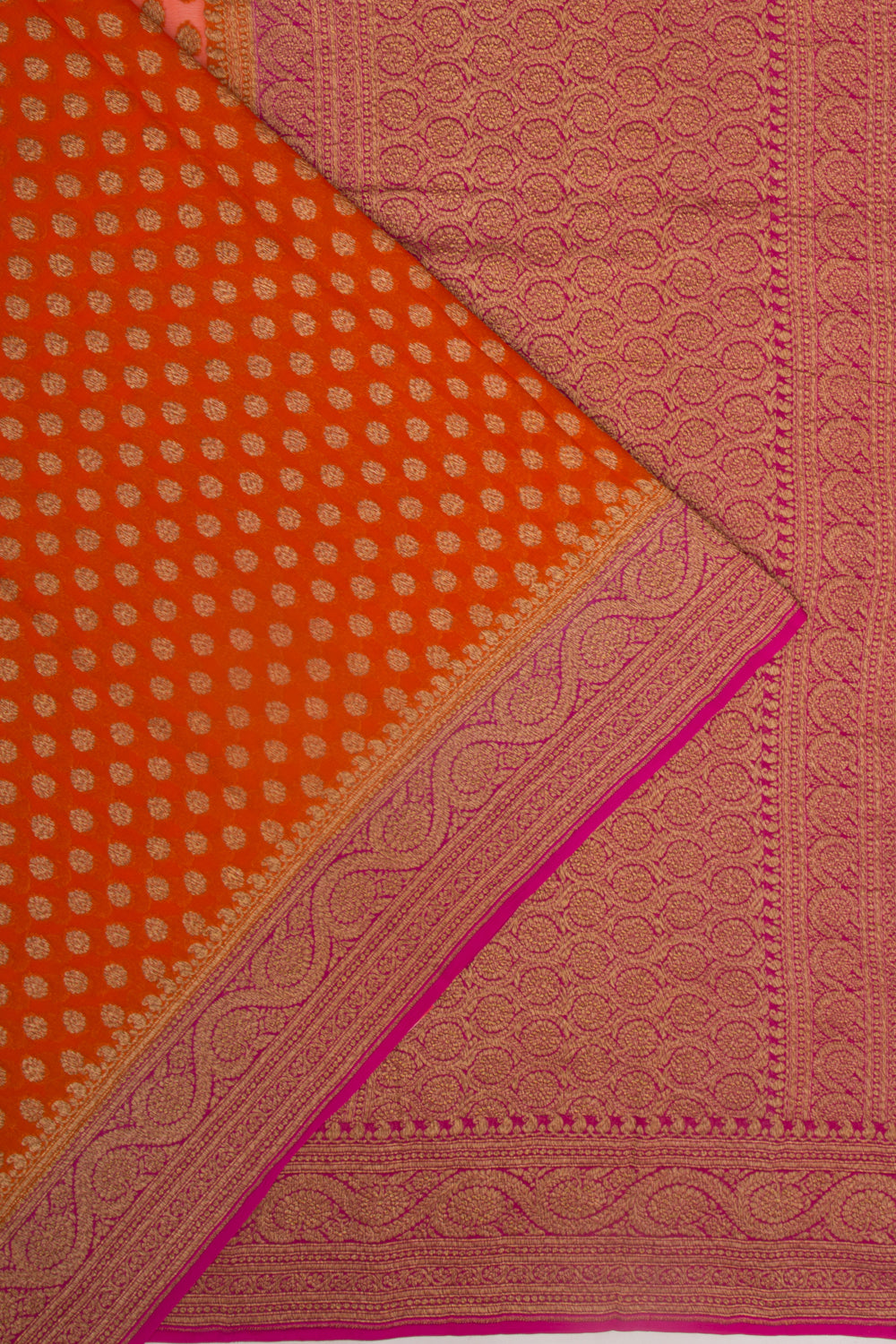 Banarasi Georgette Brocade Orange Saree