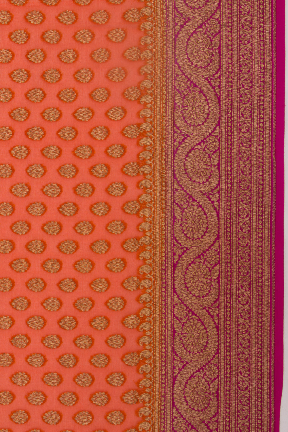 Banarasi Georgette Brocade Orange Saree