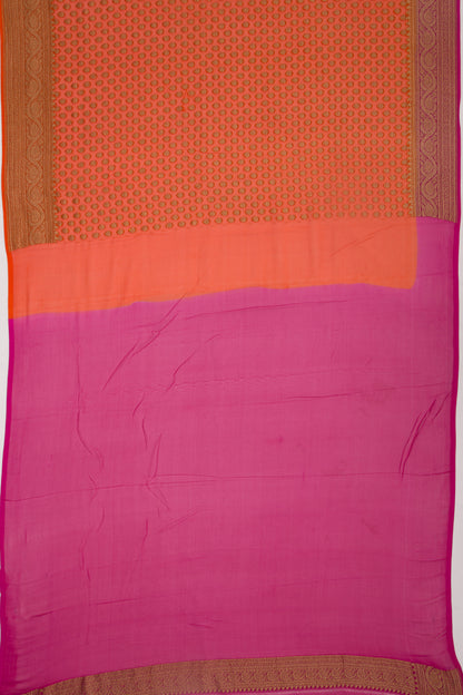 Banarasi Georgette Brocade Orange Saree