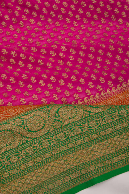 Banarasi Georgette Brocade Pink Saree