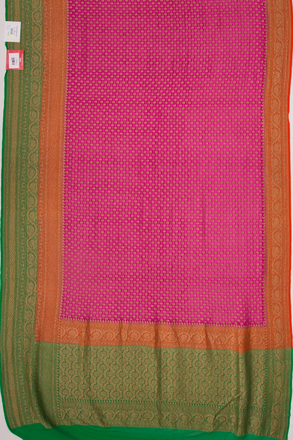 Banarasi Georgette Brocade Pink Saree