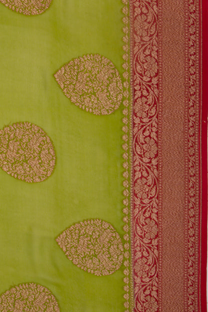 Banarasi Georgette Butta Green Saree