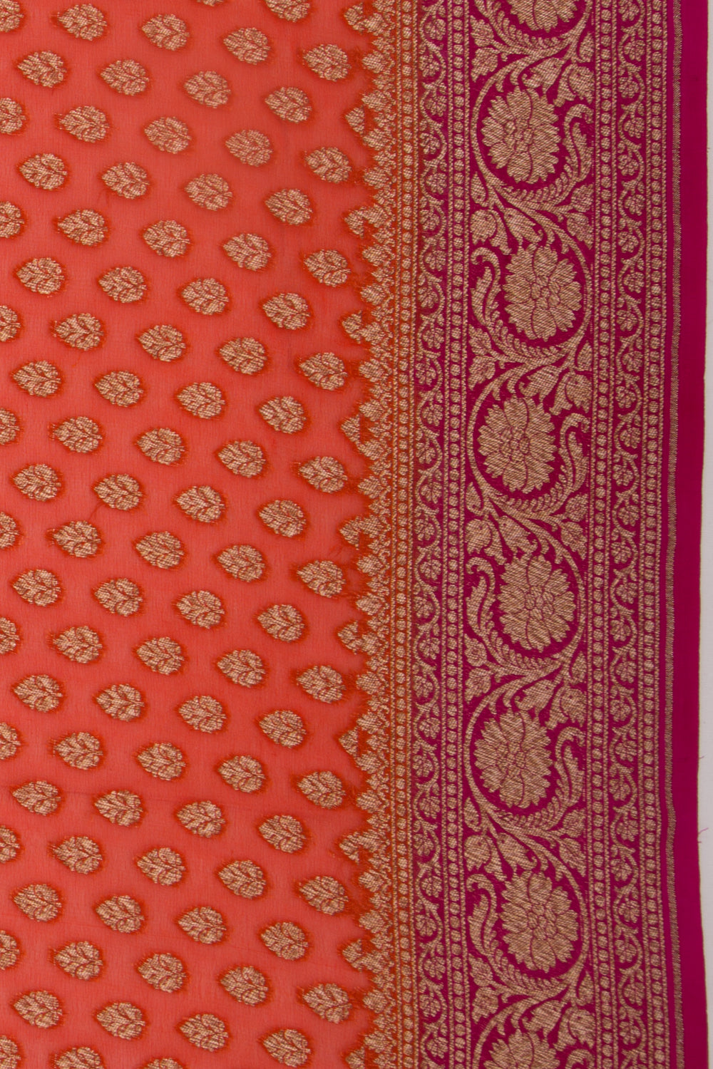 Banarasi Georgette Brocade Orange Saree