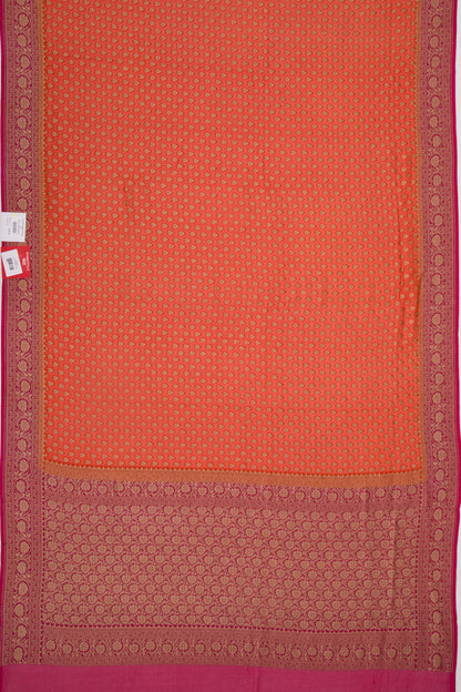 Banarasi Georgette Brocade Orange Saree