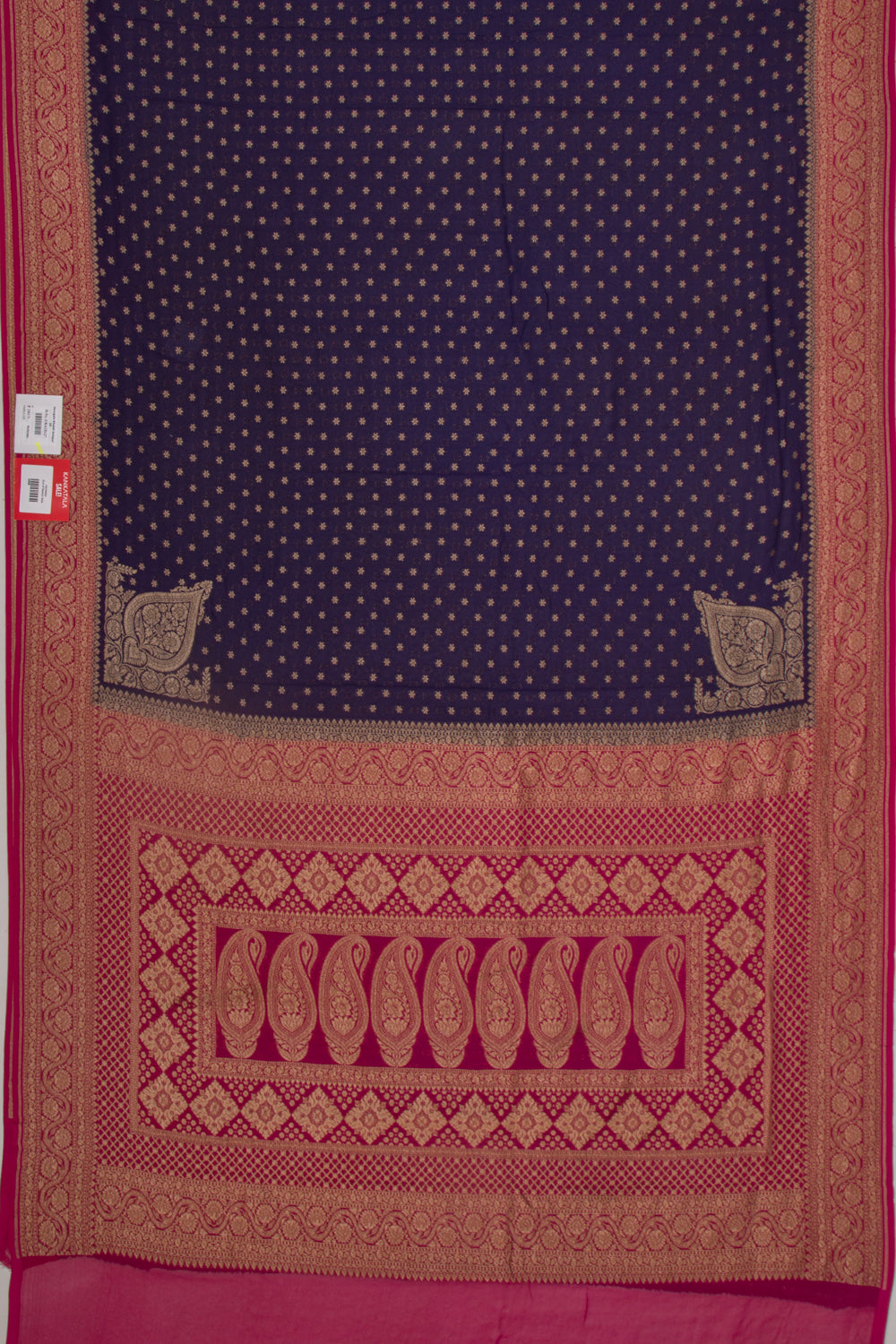 Banarasi Georgette Brocade Dark Blue Saree