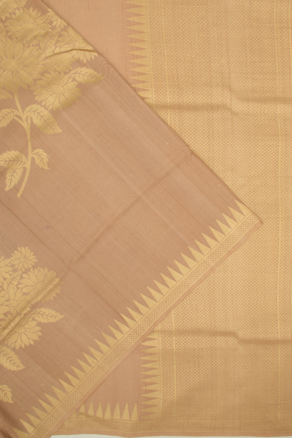 Banarasi Tussar Georgette Butta Brown Saree