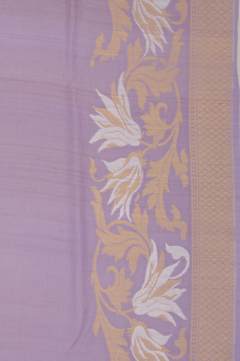 Banarasi Tussar Georgette Plain Lavender Saree