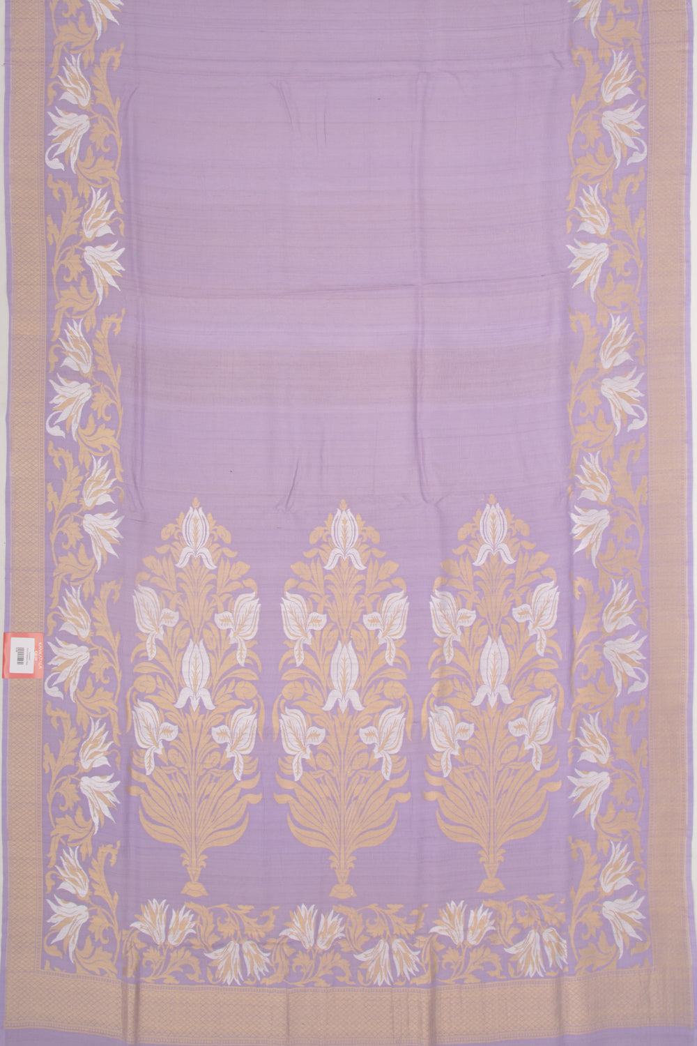 Banarasi Tussar Georgette Plain Lavender Saree