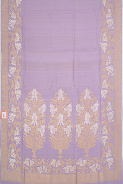 Banarasi Tussar Georgette Plain Lavender Saree