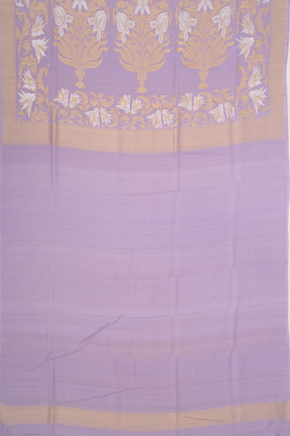 Banarasi Tussar Georgette Plain Lavender Saree