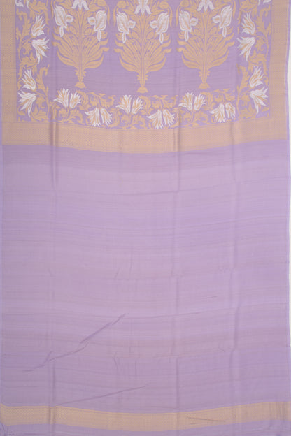 Banarasi Tussar Georgette Plain Lavender Saree