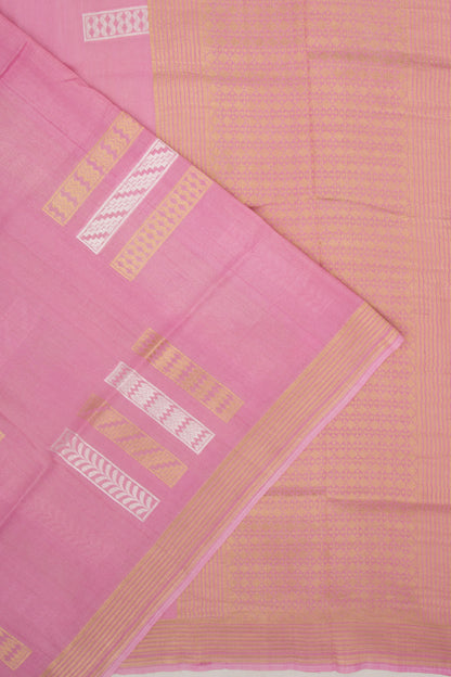 Banarasi Tussar Georgette Brocade Lavender Saree