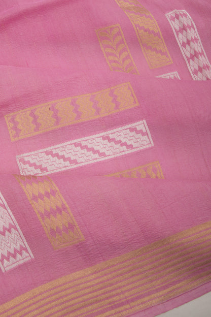 Banarasi Tussar Georgette Brocade Lavender Saree