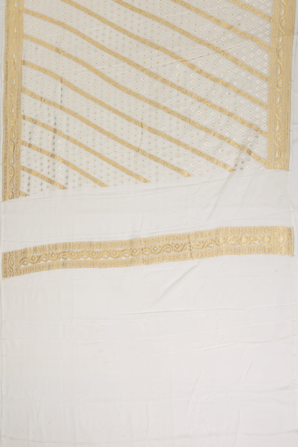 Banarasi Georgette Brocade White Saree