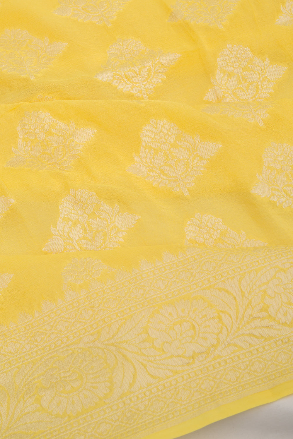 Banarasi Georgette Butta Yellow Saree